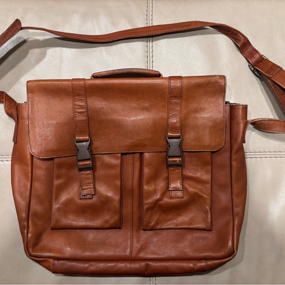 Latico Brown Leather Men's Messenger Bag